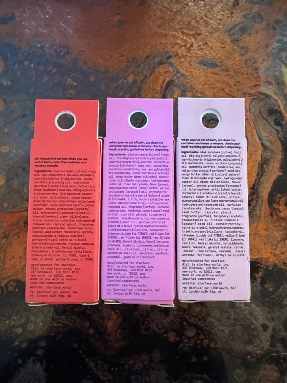star balm Lip Balm Trio — Watermelon Red, Bubblegum Pink, Peachy Cream